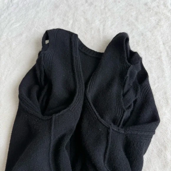 Tess Giberson 100% Cashmere Black Cable Knit Long Sleeve Sweater L - Picture 10 of 12